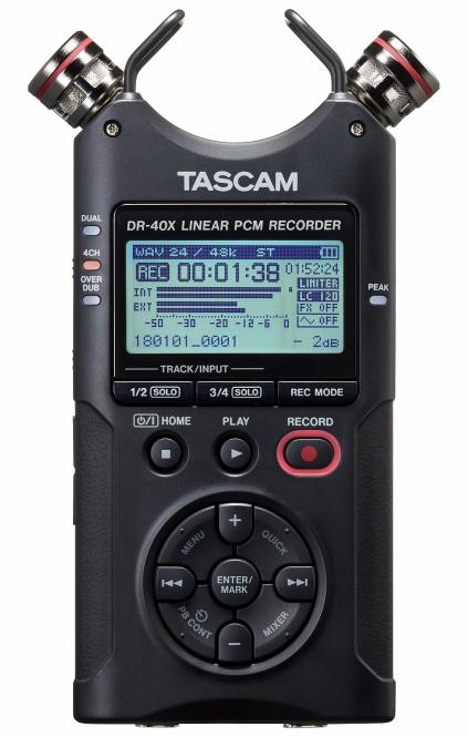 TASCAM DR-40X Tragbarer 4Spur-Audiorecorder USB-Interface 